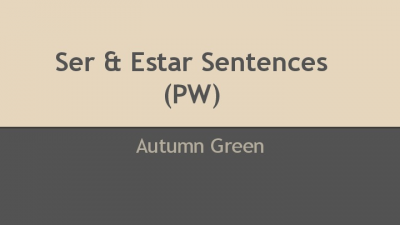 Ser & Estar Sentences