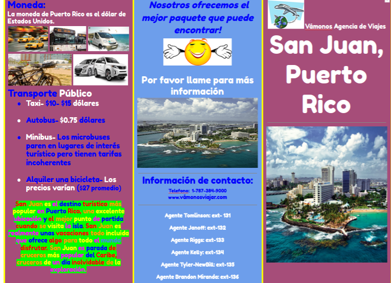 Spanish Project Travel Brochure