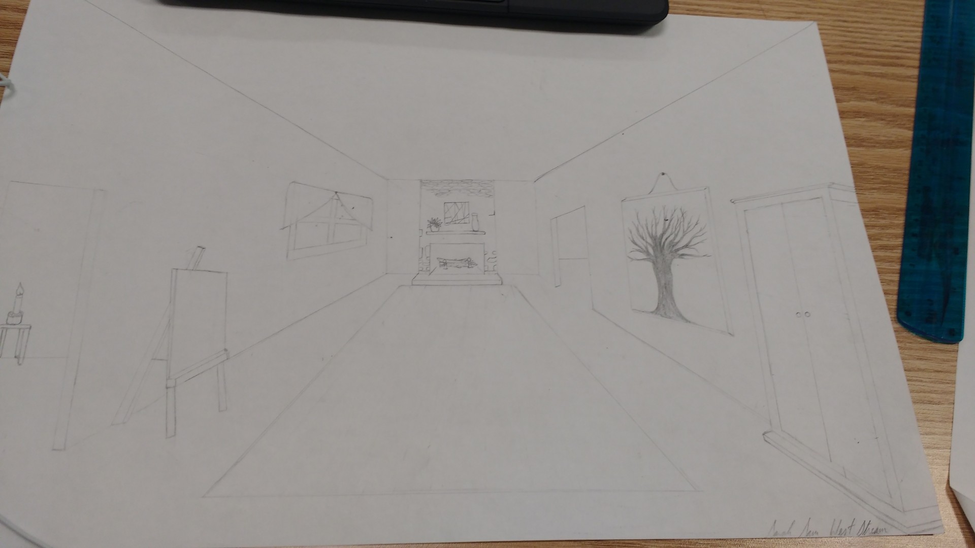 one point perspective drawing