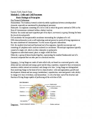 Biochemistry Keystone Study Guide