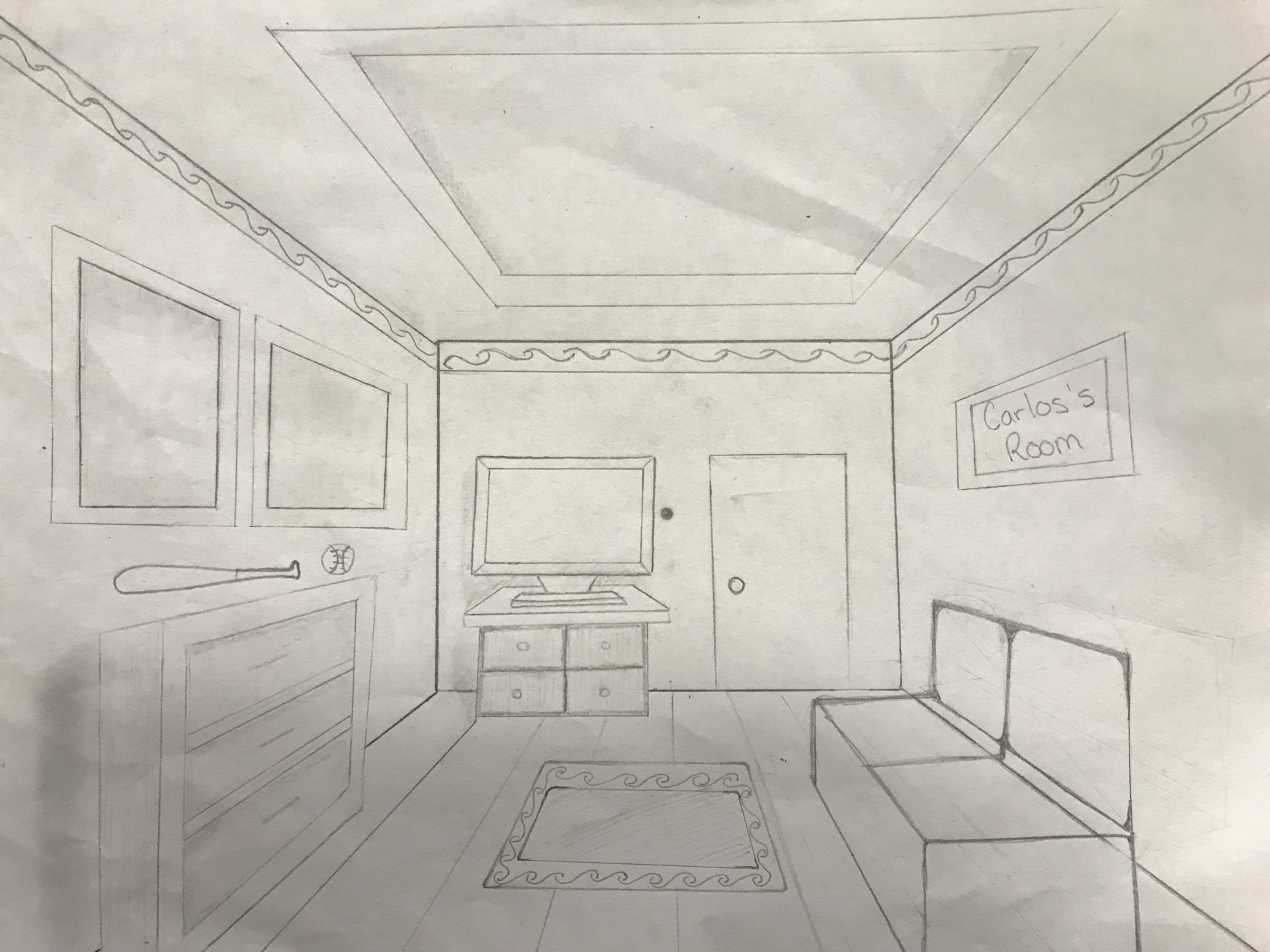 One Point Perspective Room Drawing Science Leadership Academy