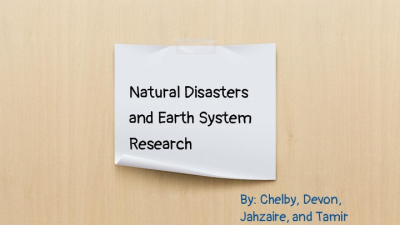 Natural Disasters and Earth System Research Sink Hole Group